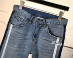 Womens Straight washed jeans