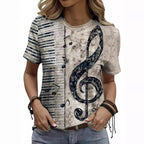 Digital Printing Note Short-sleeved T-shirt