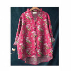 Loose Print Crew Neck Casual Plus Size Women's T-shirt