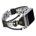Metal stainless steel chain leather strap
