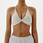 Workout Exercise Underwear Women's Hollow Back Breathable Solid Color