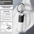 New Ice Pack High-Speed Handheld Eletirc Fan Speed Adjustable Folding Mini Fan Portable Outdoor Hanging Neck Small Fan