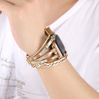 Metal Strap Leather Woven Bracelet Breathable