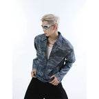 Men's Three-dimensional Split Washed Vintage Denim Jacket