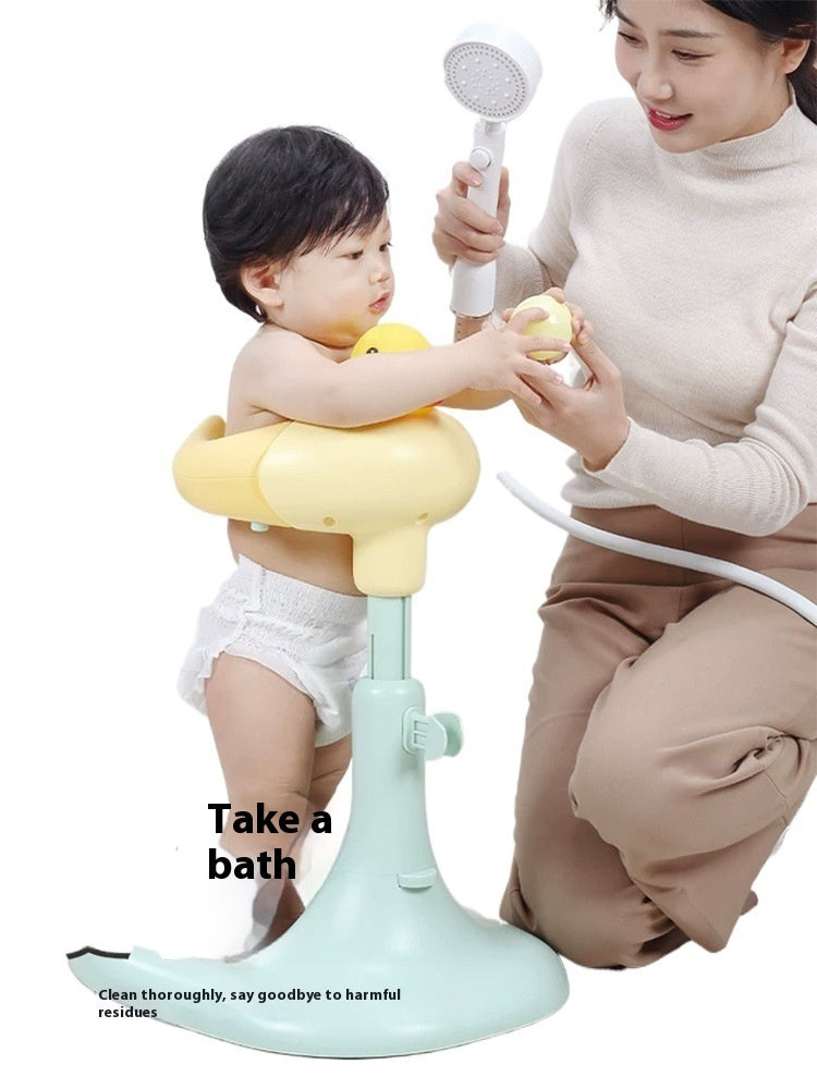 Baby Standing Red Mouth Duck Bath Table Hands-free Shower Non-slip Spine Protection Adjustable