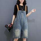 Art Loose-fitting Versatile Plus Size Shoulder Strap Jeans