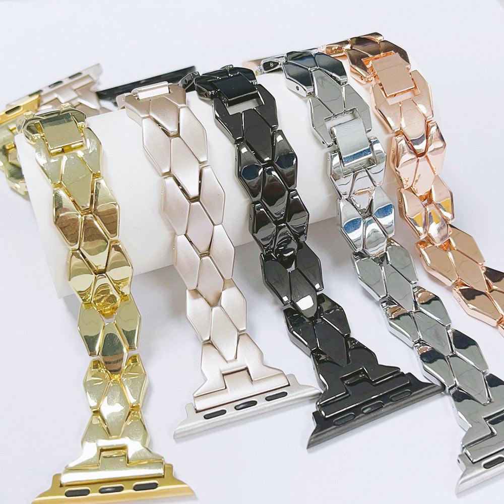 Creative Stainless Steel Diamond Solid Metal Strap