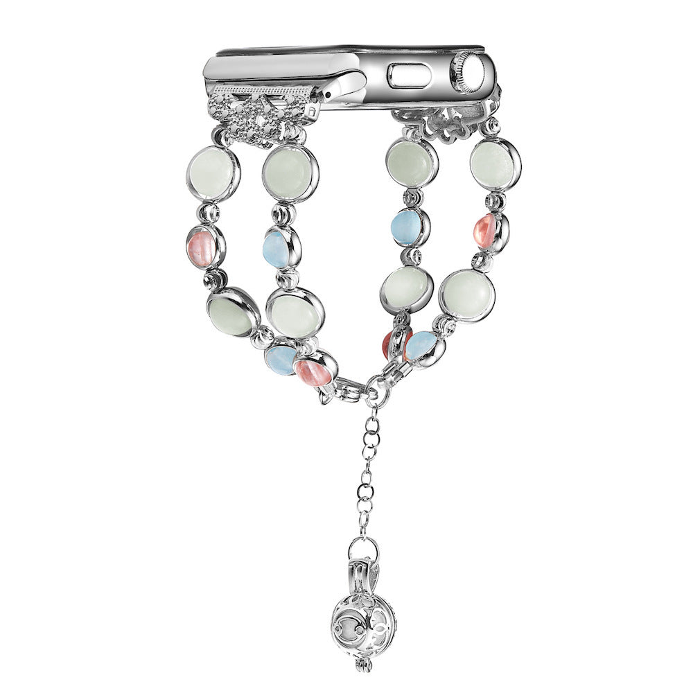Fashion Creative Luminous Bead Metal Strap